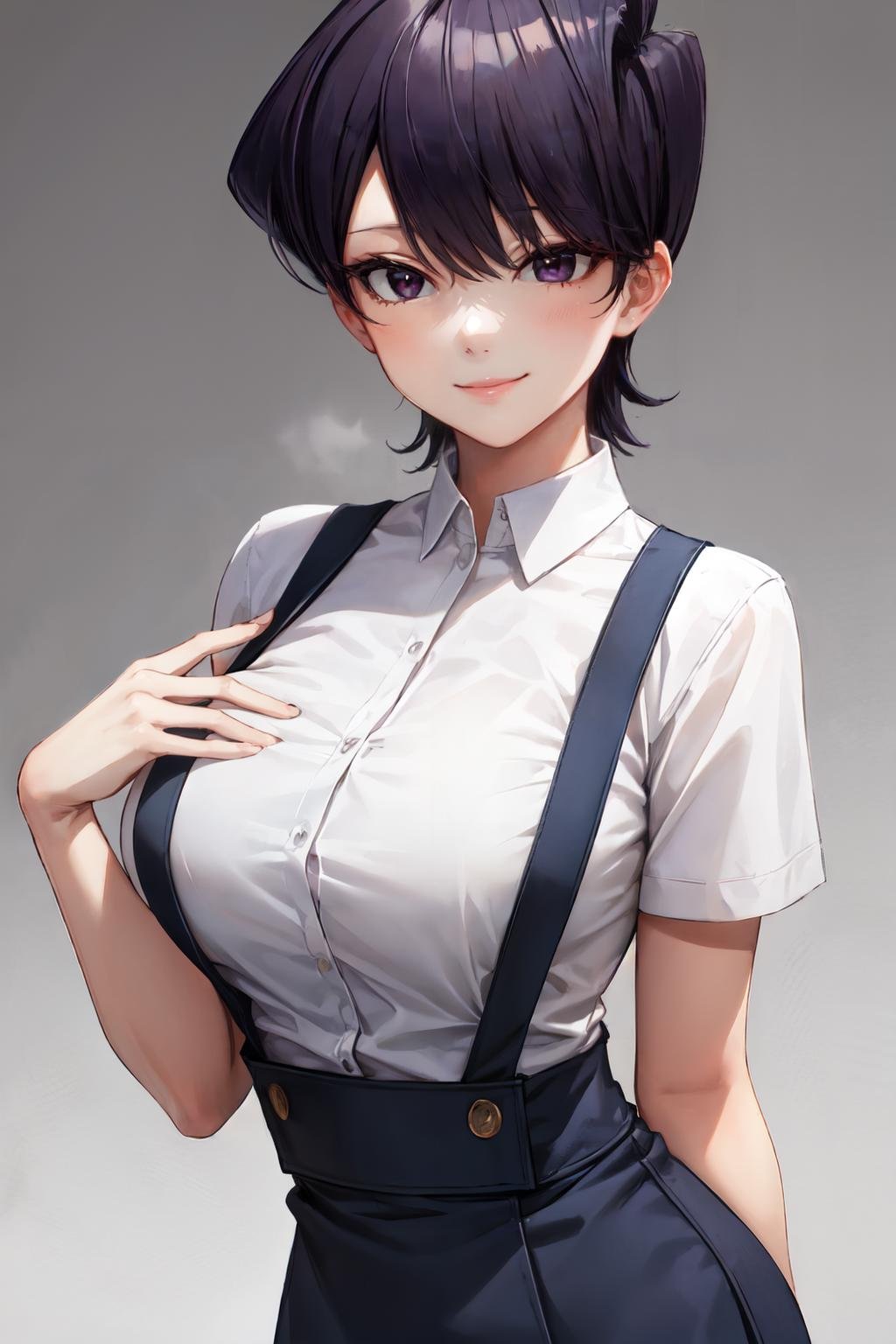 komi shuuko,  simple background,  looking at viewer by Goofy Ai on Tensor.Art