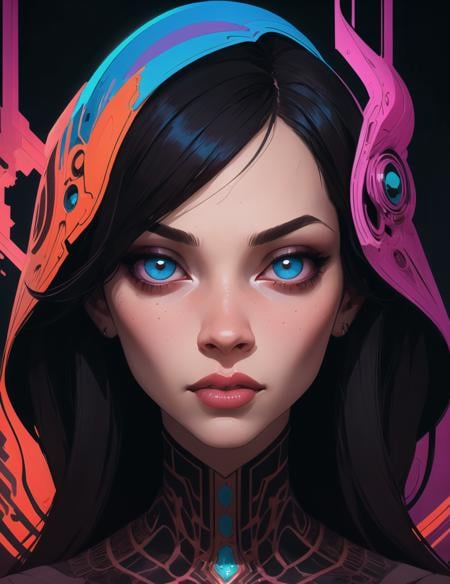 detailed portrait of a young woman, art deco, detailed eyes, beautiful eyes, lips straight down, wide angle, sharp focus, by victo ngai, kilian eng vibrant colours, dynamic lighting, digital art, winning award masterpiece, fantastically beautiful, illustration, aesthetically inspired by beksinski and dan mumford, trending on artstation, art by greg rutkowski, 8k