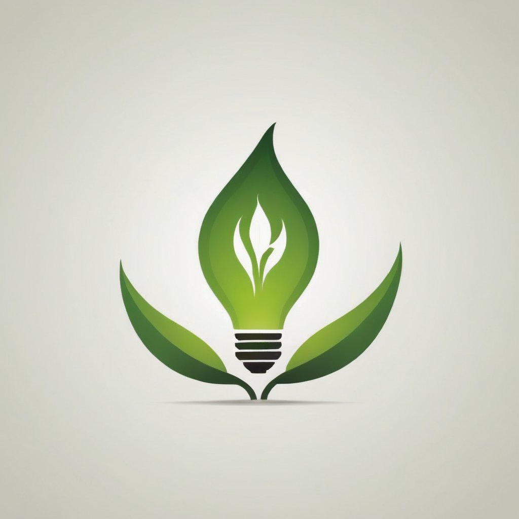 A logo for a green enrgy company, leaf, bulb ,LOGO