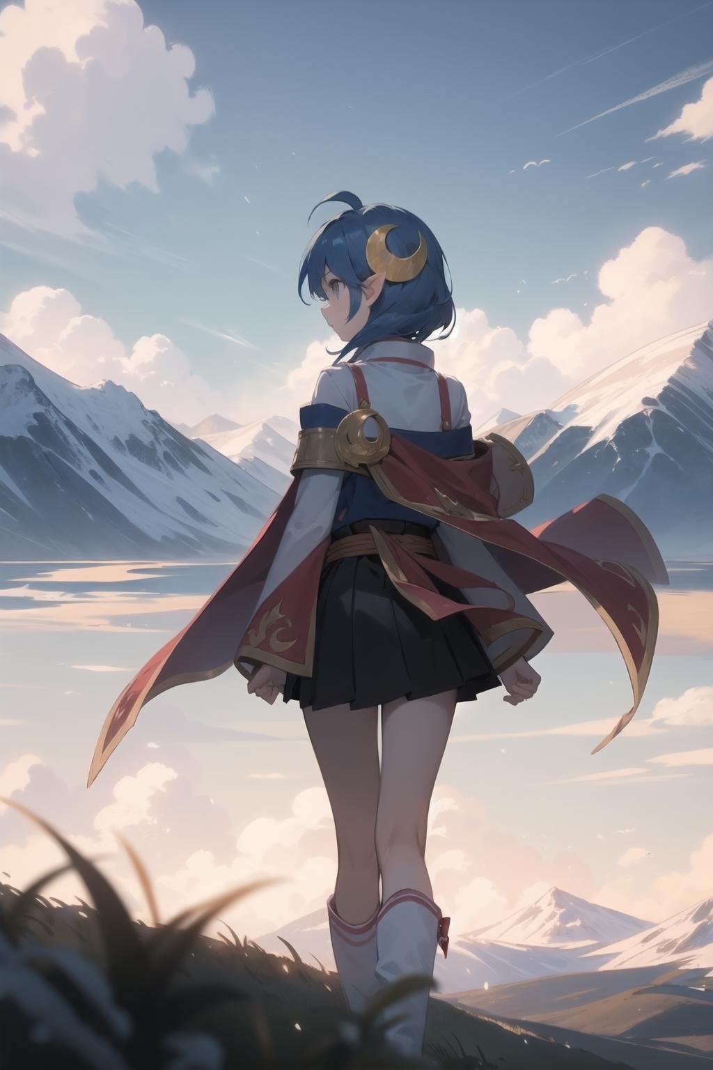 rena,  renadef,  crescent hair ornament by Ttan on Tensor.Art