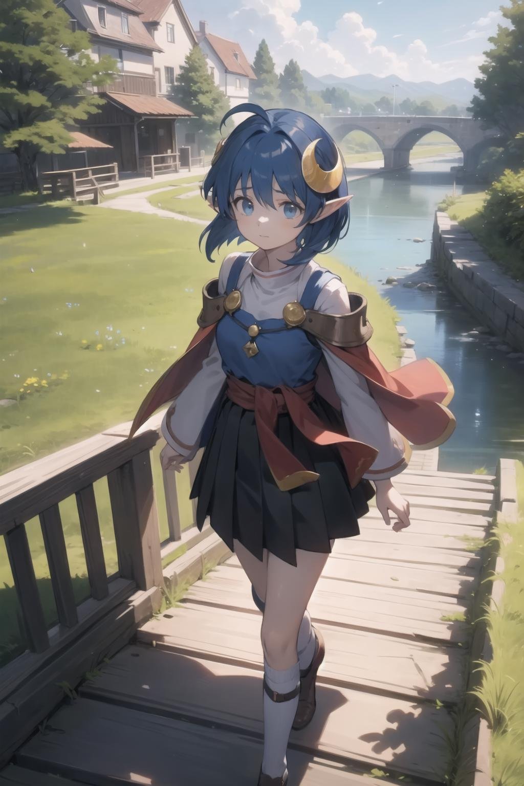 rena,  renadef,  crescent hair ornament by Ttan on Tensor.Art