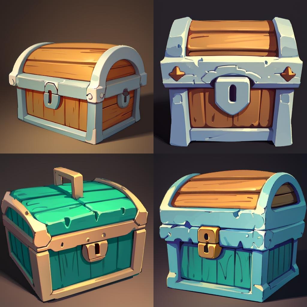 ((masterpiece,best quality)), absurdres, <lora:FantasyIcons_Bags_and_Boxes:0.7>, simple background,colorful treasure chest,