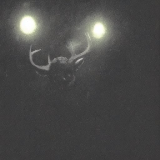 creature, horns, deer, glowing eyes, darkness, vcr, rfktrfod