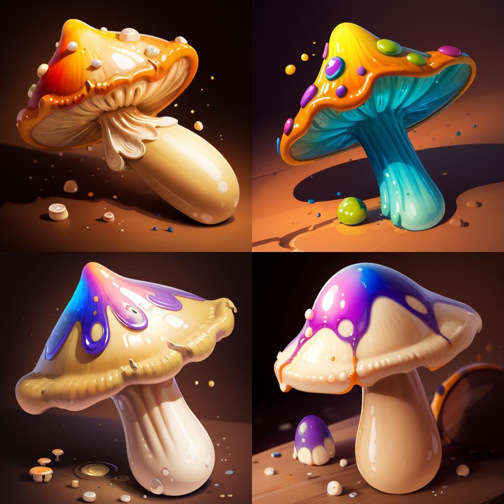 masterpiece, best quality, <lora:FantasyIcons_Mushrooms:0.8>,vivid colors, mushroom, 