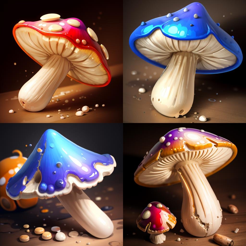 masterpiece, best quality, <lora:FantasyIcons_Mushrooms:0.8>,vivid colors, mushroom, 