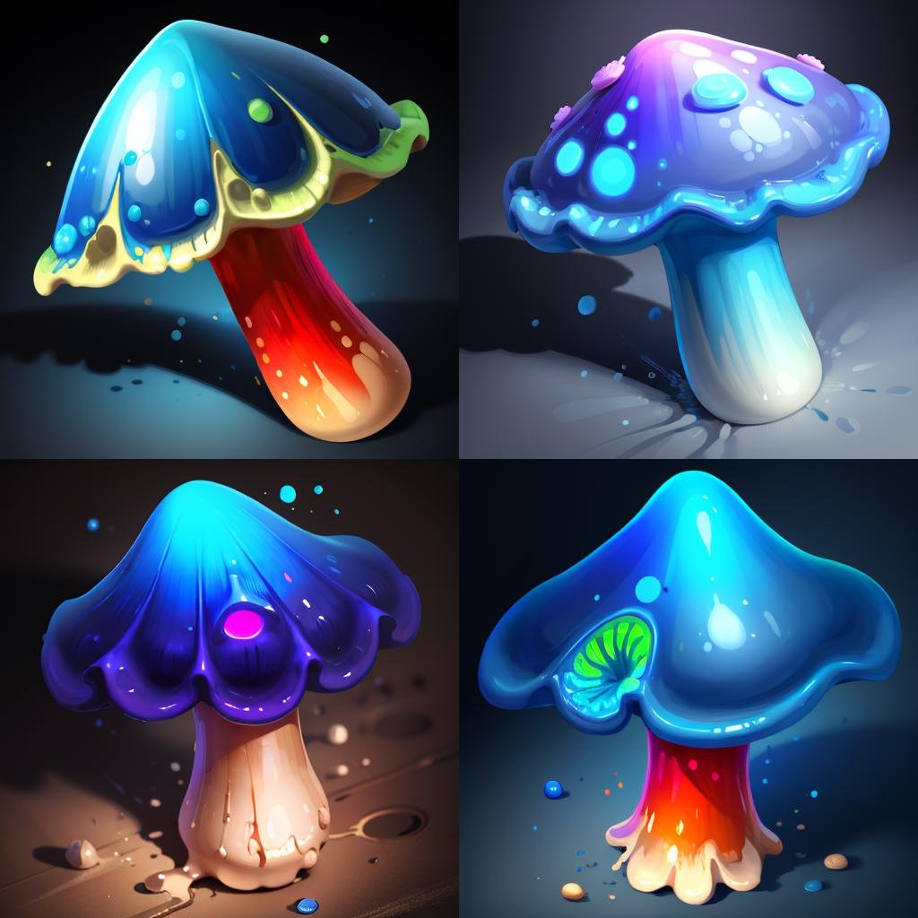 masterpiece, best quality, <lora:FantasyIcons_Mushrooms:0.8>,vivid colors, glowing mushroom, 