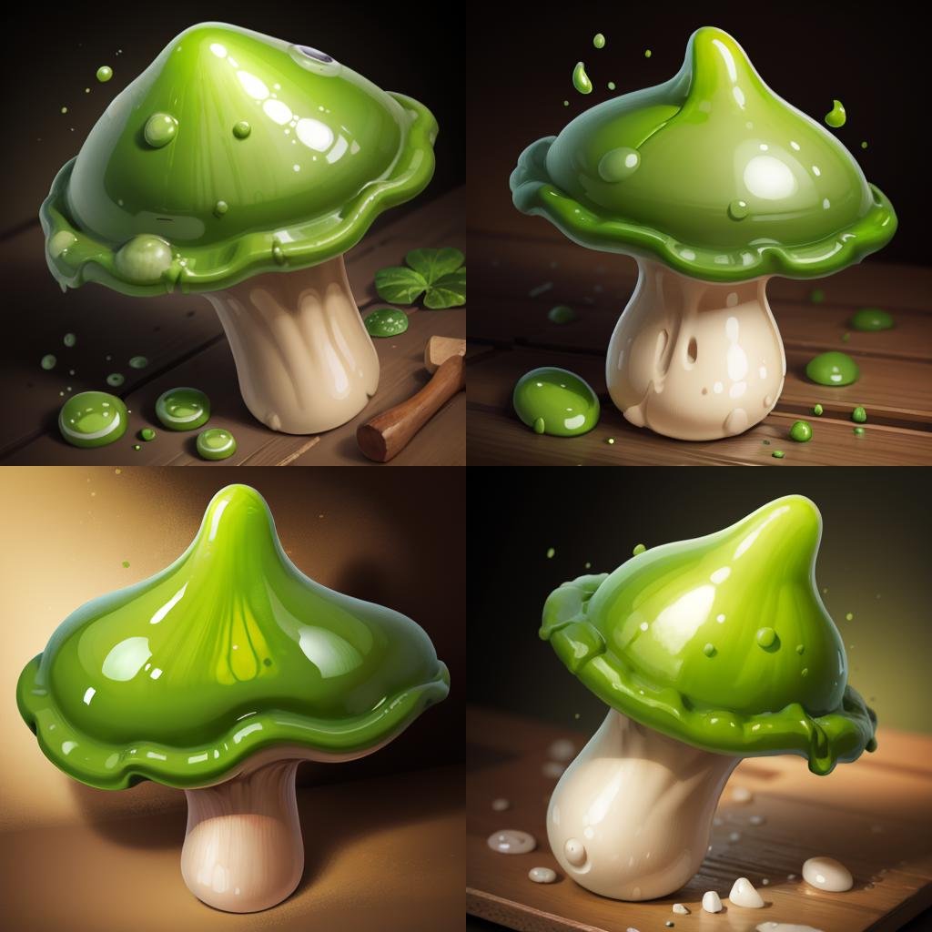 masterpiece, best quality, <lora:FantasyIcons_Mushrooms:0.8>,green mushroom, 