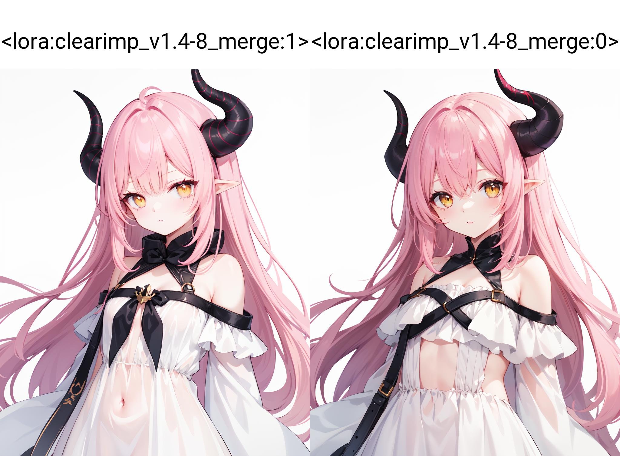 pink hair,  yellow eyes,  horns by Ttan on Tensor.Art