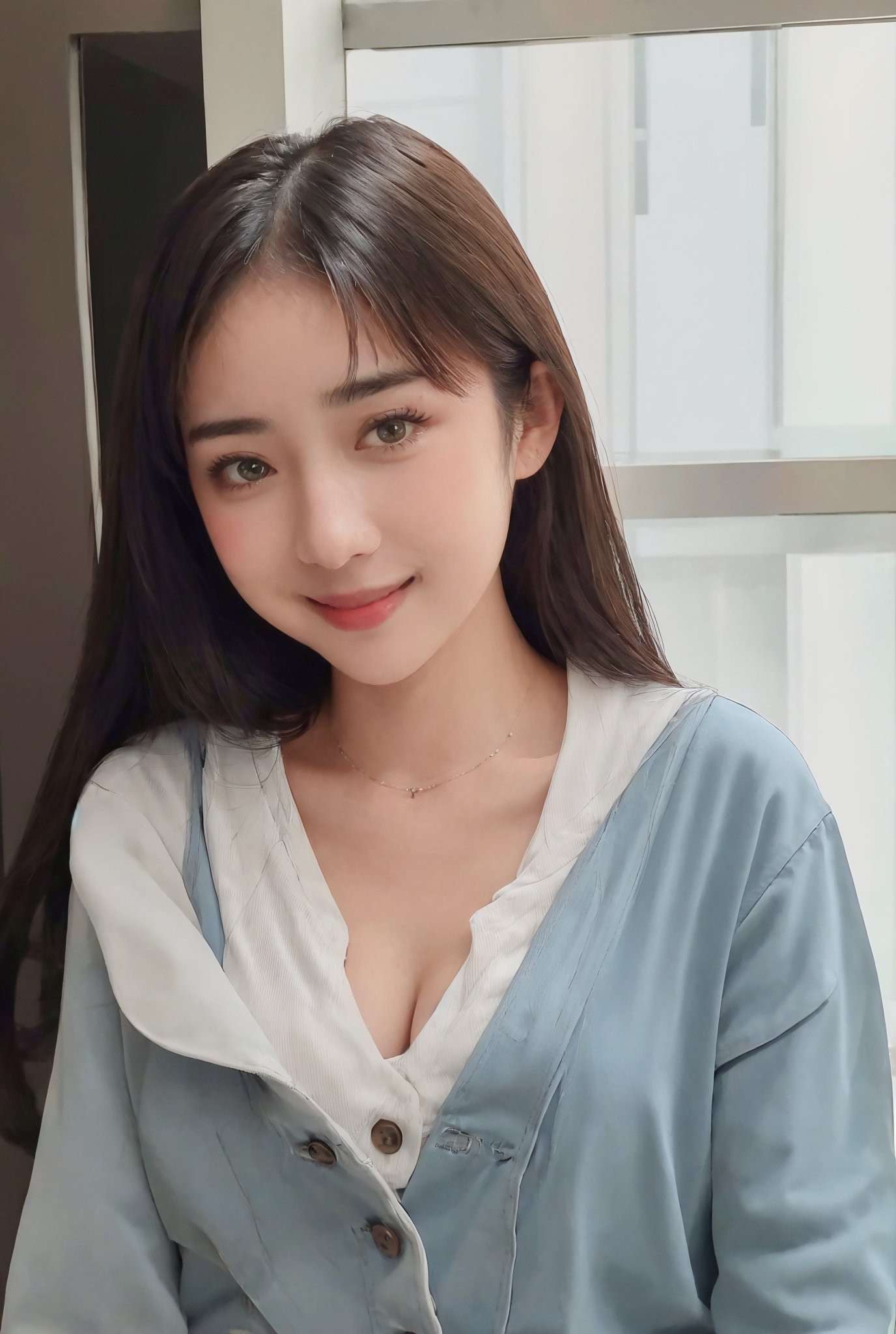 Portrait of beautiful girl,
(finely best quality illustration:1.2), (kawaii girl:1.0), (1girl, 1man:1.0),   (medium breasts:1.0), (smile:0.8), (ultra-detailed, highres:1.0),.masterpiece,best quality,incredibly  detail eyes,shore, 

high detail eyes,
, age 18,medium breasts, seductive face ,High detailed ,Wenny