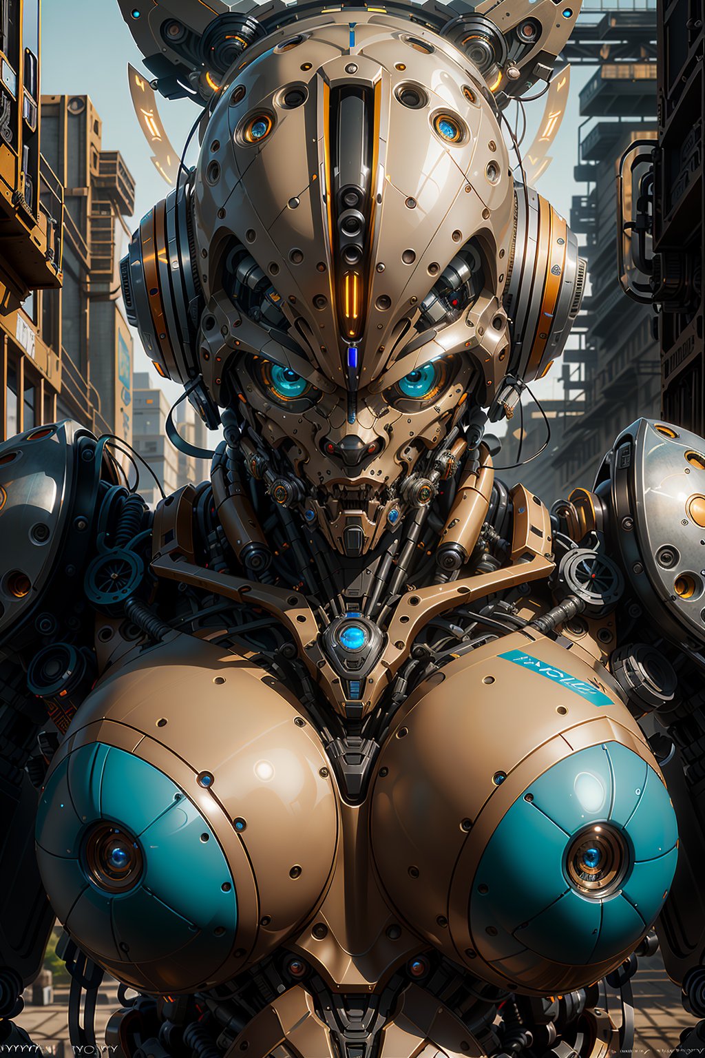 1mecha, best quality, biomechanical, complex robot, hyper realistic, (hyper detailed:1.25), intricate, (insane fine details:1.1), Extremely sharp lines, scifi aesthetic, a masterpiece, BY MOONCRYPTOWOW, ROBOT,HALO