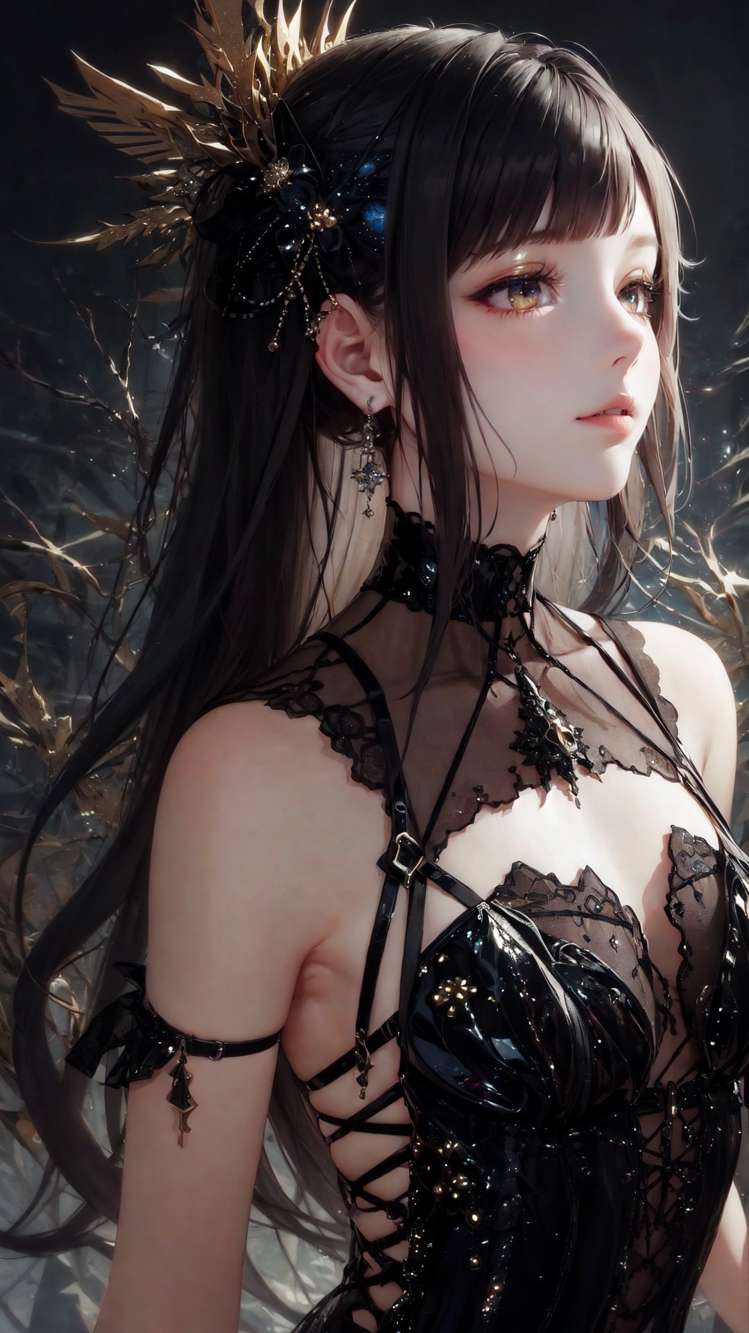 (masterpiece, top quality, best quality, official art, beautiful and aesthetic:1.2), (1girl), extreme detailed,(fractal art:1.3),colorful,highest detailed,,tutututu, black short sleeveless dress, see-through, <lora:tutuxem_0008:0.7>  