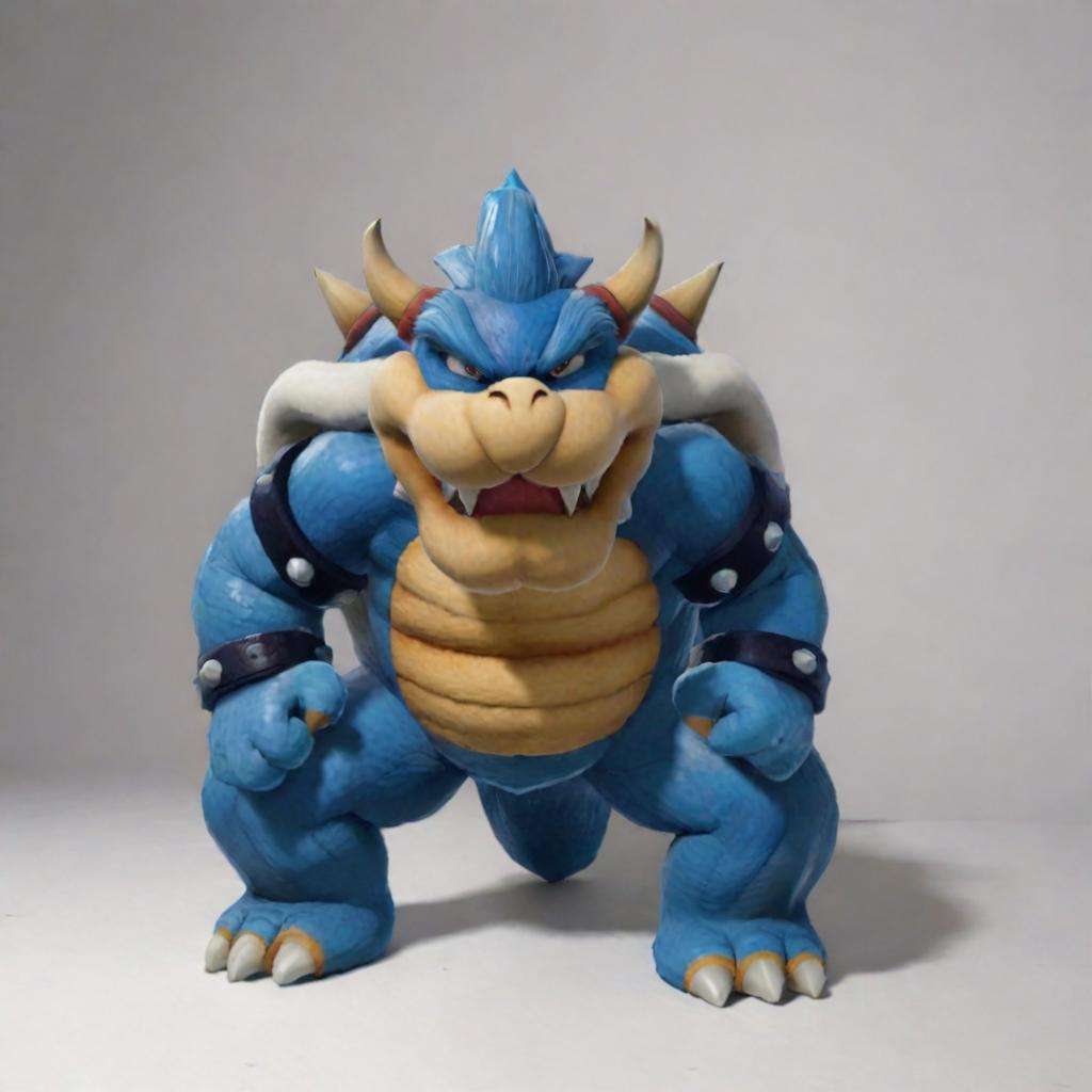 Bowser painted in blue,  realistic by Touch Night on Tensor.Art