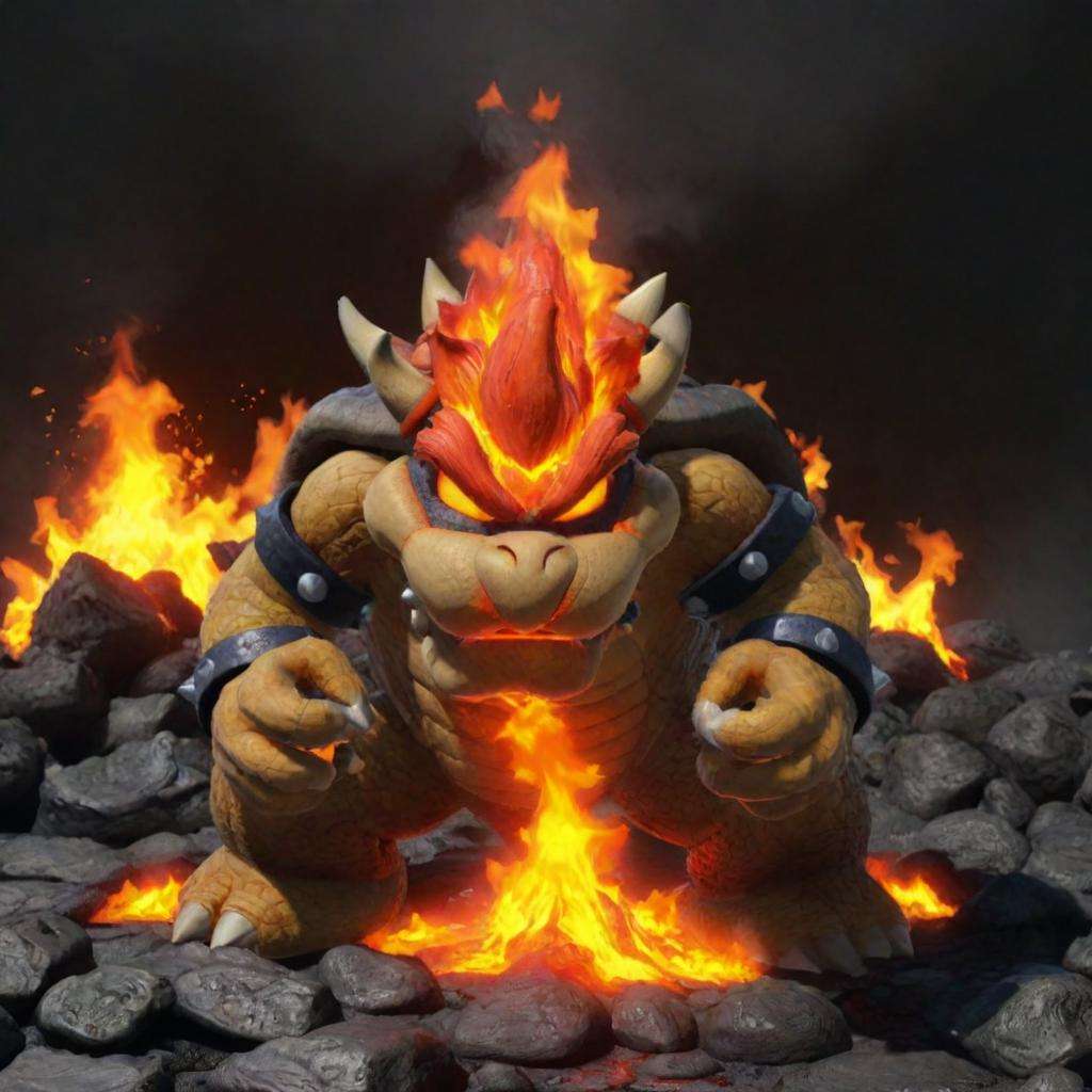 Bowser made of lava,  realistic by Touch Night on Tensor.Art