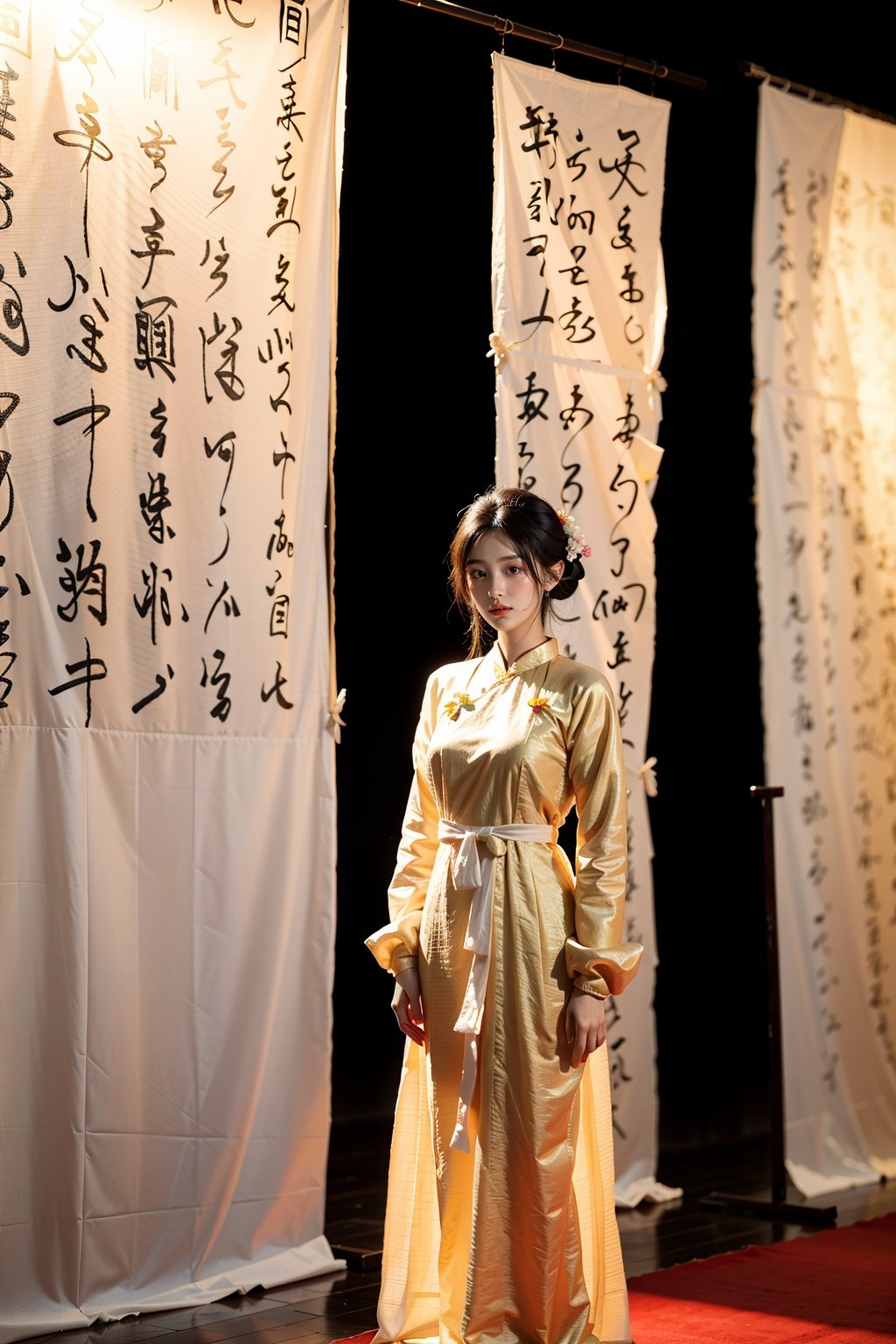 1girl,  chian dress,  shufa background by 踏山听海 on Tensor.Art