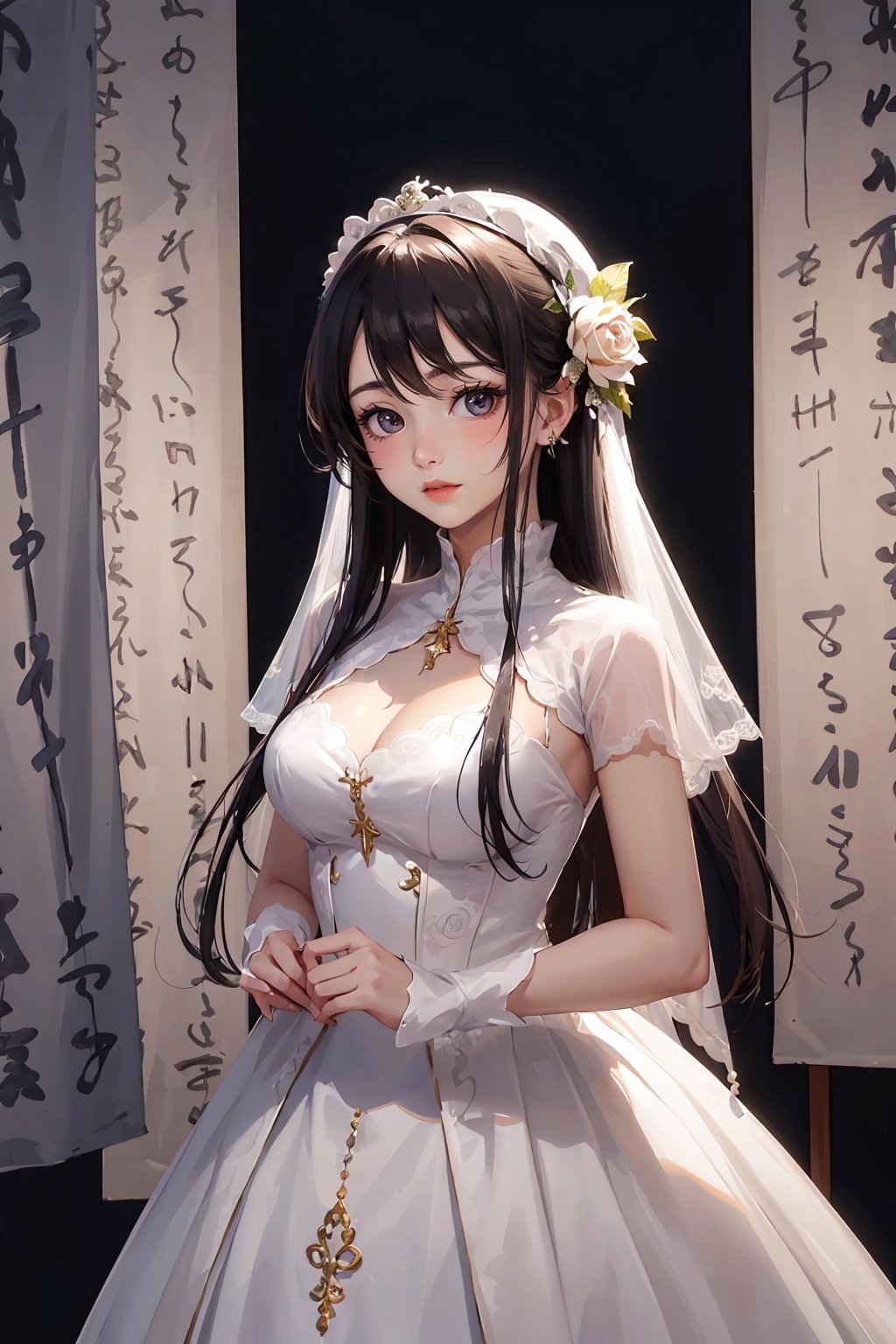 1girl,  wedding dress,  shufa background by 踏山听海 on Tensor.Art