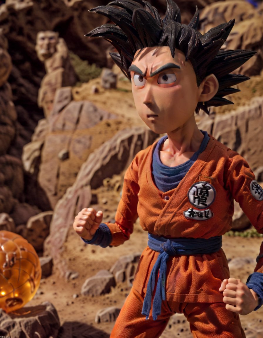 stopmotion, Goku (Dragon Ball Z) <lora:STOPMO_2.0_RC:1.0>