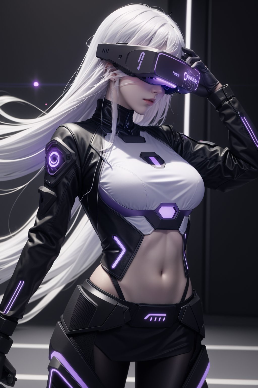 glowing head-mounted display,  1girl, by TracQuoc on Tensor.Art
