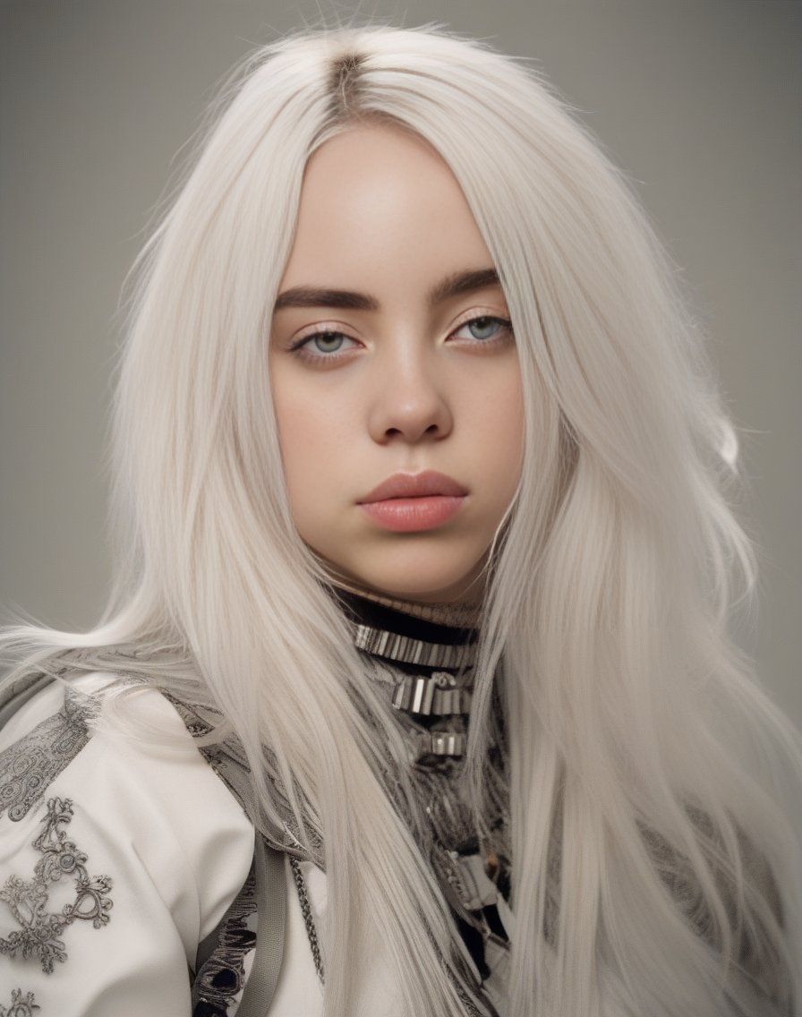 BillieEilish, photograph, intricate details, Groovy (Girl:1.1) , Count, Feminine Pose, Platinum hair styled as Layered cut, background is [Ski resort|Bay], Sketched, Ashcan School, film grain, Nikon Z9, macro lens, Elegant, contest winner, (art by Walter Crane:0.8) , <lora:BillieEilishSDXL:1>