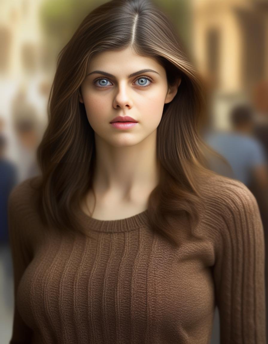 AlexandraDaddario,<lora:AlexandraDaddarioSDXL:1>,masterpiece,beautiful,extremely detailed,(ultra high res),(8k UHD best quality), (realistic, photo-realistic:1.37), depth_of,field, blurry_background, photo_inset,Dramatic lighting,reference_inset,photo_background,brown_eyes,photorealistic,looking_at_viewer,1girl,shiny skin,detailed skin,(((sweater)))