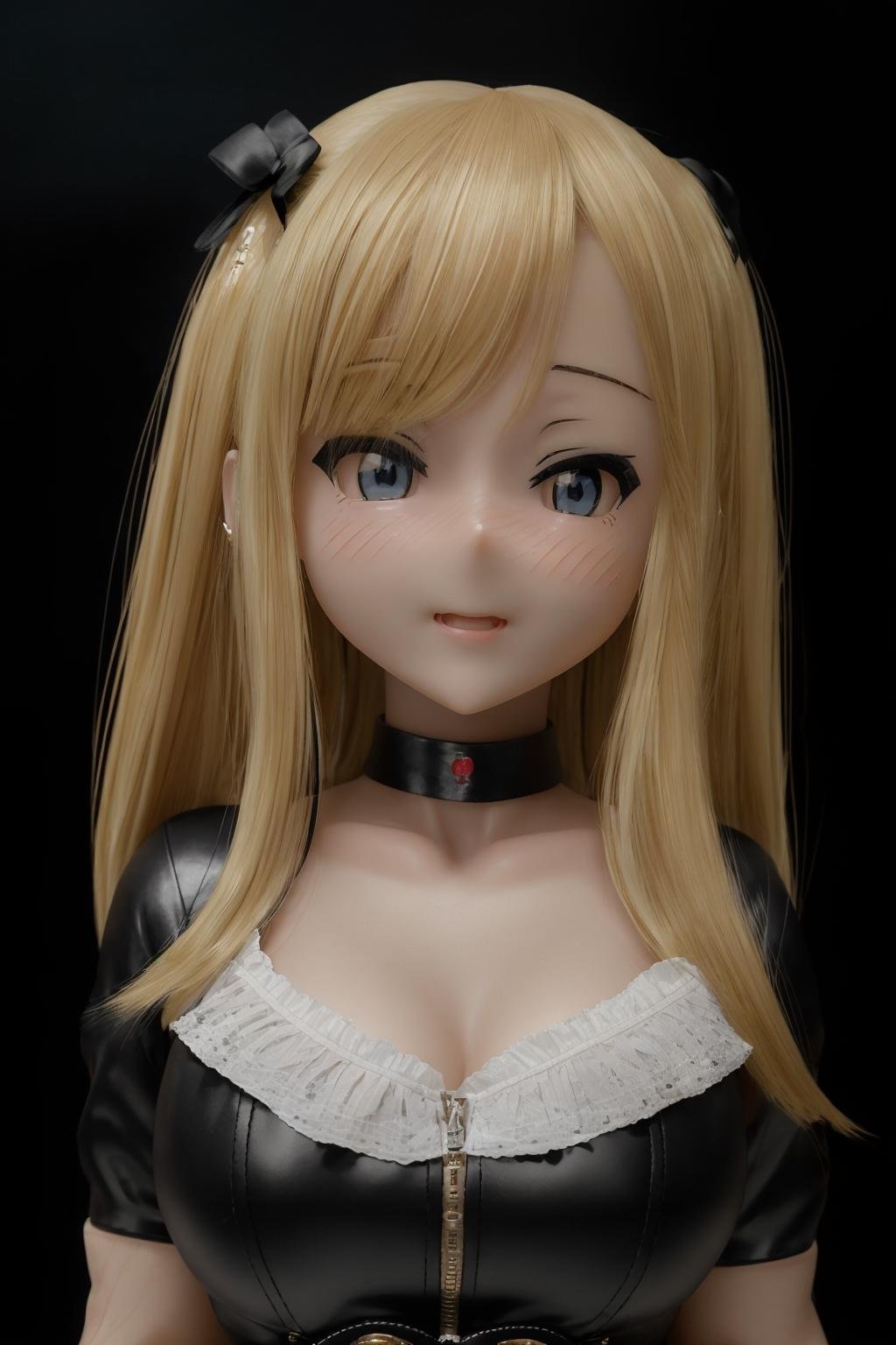 best quality, extra resolution, close up portrait of (AIDA_LoRA_IrokeAkane:1.2) <lora:AIDA_LoRA_IrokeAkane:0.97> as cute doll, beautiful doll, anime face, naughty, funny, happy, smiling, smiling with open mouth, perfect teeth, playful, intimate, flirting with camera, wearing leather coat, cinematic, studio photo, kkw-ph1, (colorful:1.1), (dark theme:1.1) <lora:LowRA:0.2>, (black background:1.3)