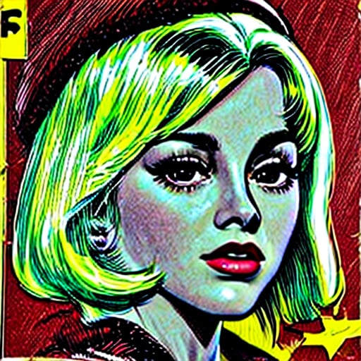 <lora:lcm-lora-sdv1-5:1> <lora:ec comic:1> ec, pulp vintage style, a blonde woman portrait, sharpen edges, 4k,8k