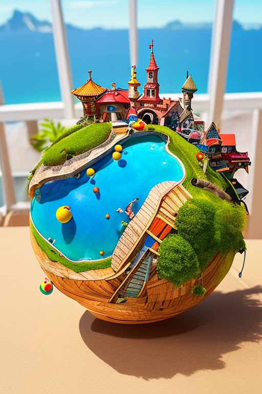 A miniature cartoon planet