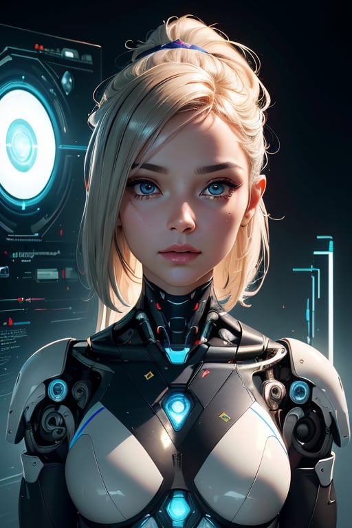 (highres,masterpiece:1.2),ultra-detailed,realistic,physically-based rendering,cyborg woman,electronic systems on-head humanoids,with a detailed brain that you can see,cranial mechanical parts representation,female face,beautiful detailed eyes,beautiful detailed lips,muscle wire,flesh-colored skin,metallic elements,digital interface,glowing circuitry,advanced sensors,high-tech prosthetics,seamless integration,artificial intelligence,technological enhancements,wearable technology,modern aesthetics,bionic enhancements,advanced biotechnology,sleek and futuristic design,blending of human and machine,symbolic representation of human evolution,harmonious coexistence of organic and synthetic components,vivid colors,dynamic lighting

