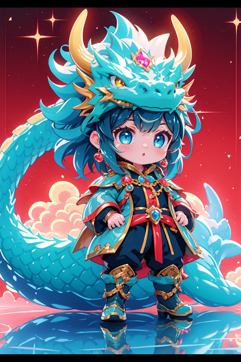  masterpiece,best quality,blue crystal shining Dragon,in the style of kawacy,shiny eyes,1girl,dragonhead