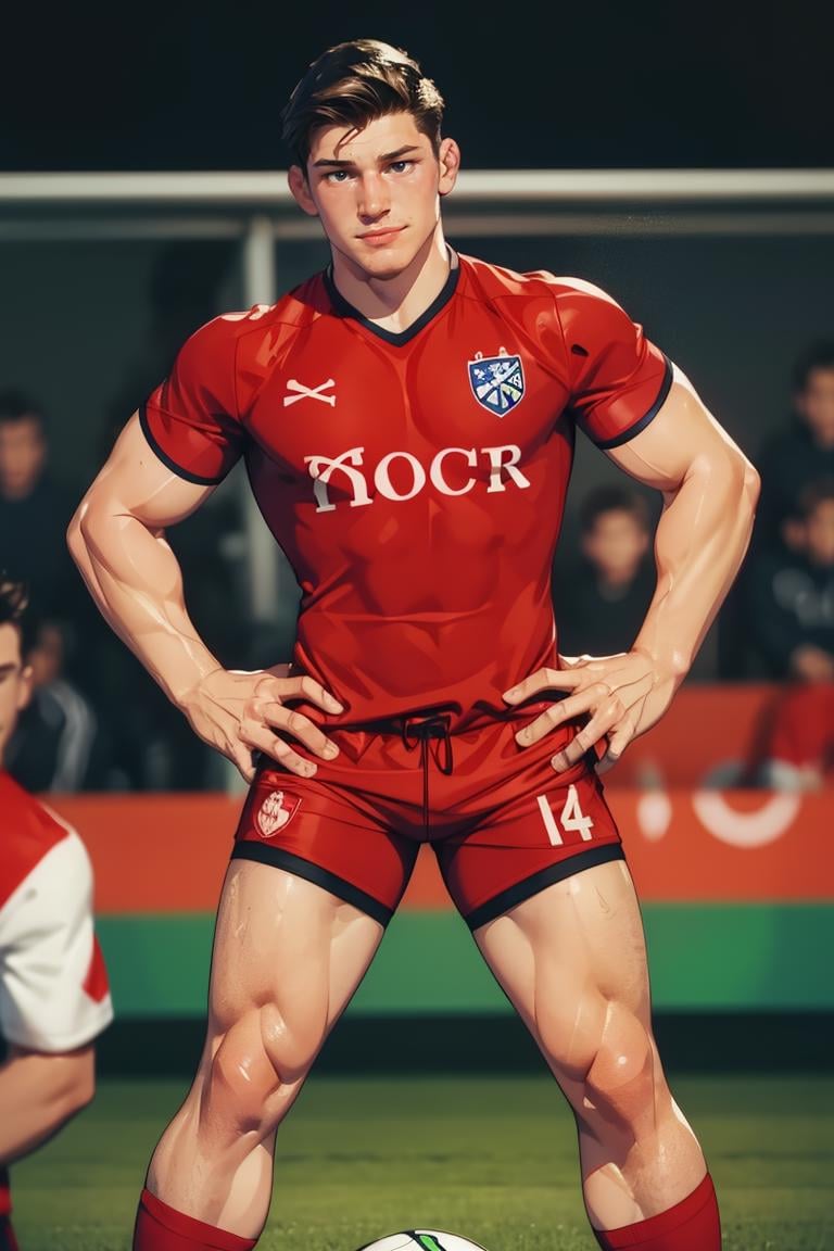 (masterpiece,  best quality:1.2),  photo of person,  man,  medium slick hair,  muscular:1.4, smirk,  standing,  thick legs,  (depth of field:1.1),  ,  photo of person,  ((soccer jersey,  soccer shorts)),  hands on hips,  full body,  standing,  masterpiece,  highness,  perfect face,  perfect picture,  detailed eyes,  sharp focus,  , High detailed view,<lora:EMS-92772-EMS:1.000000>