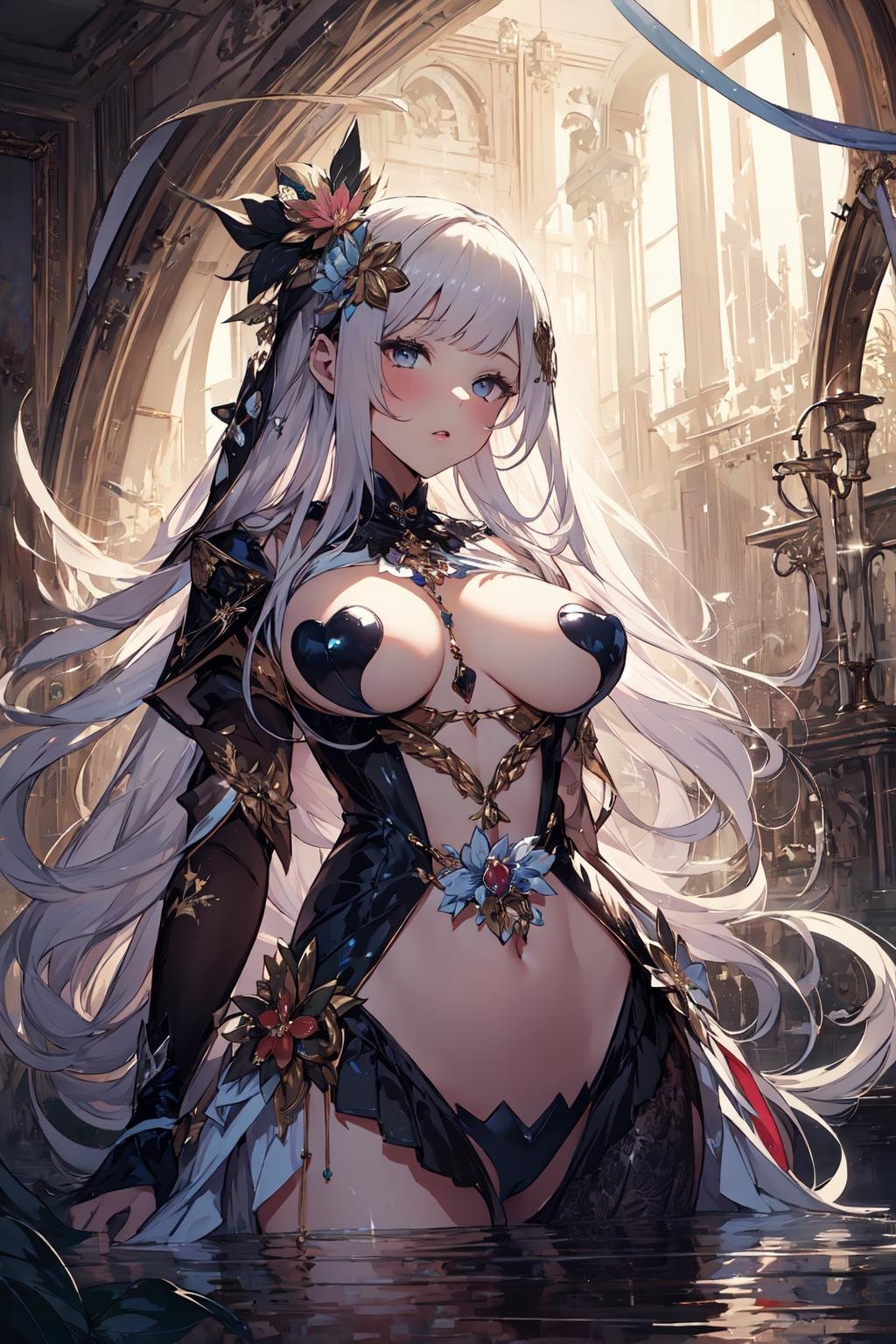 (masterpiece, top quality, best quality, official art, beautiful and aesthetic:1.2),1girl,pasties,very_long_hair,extreme detailedcolorful,highest detailed,