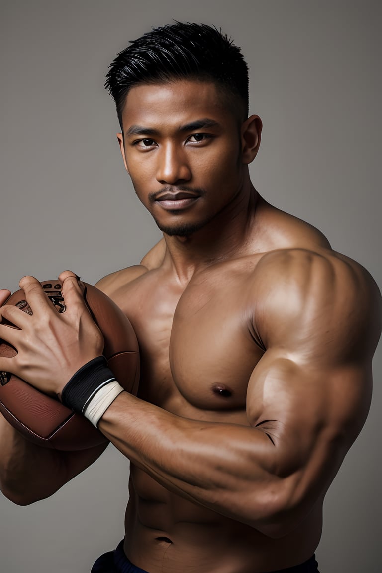 90s headshot, yearbook, 90s style, handsome guy, syanziro,fighting_stance,angry, wearing football studio photoshoot, muscular, competitive photo syanziro,photorealistic