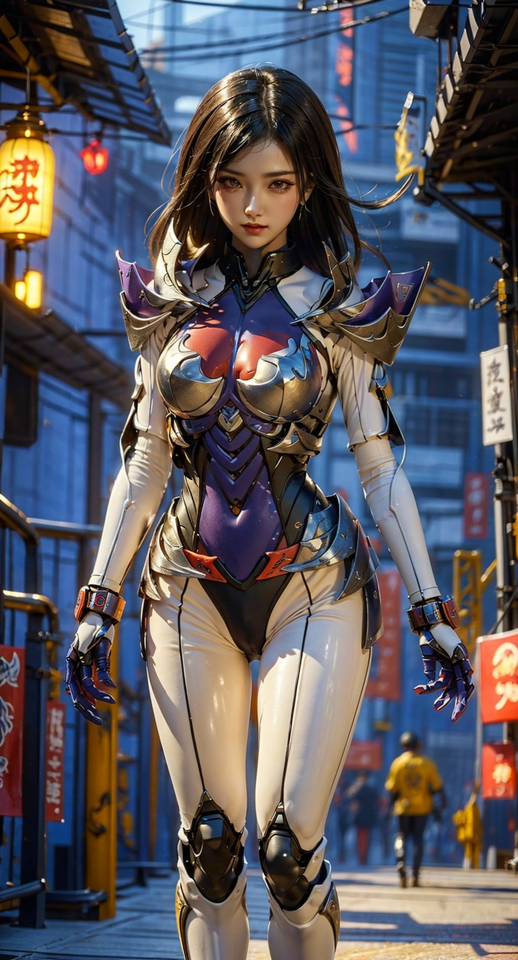  Kivala,High quality, game CG, wallpaper,1girl, best quality, looking at the audience,(mechanicalparts),Mechanicalarm,cyberpunk,mechanicalbody,chinadress, hand101