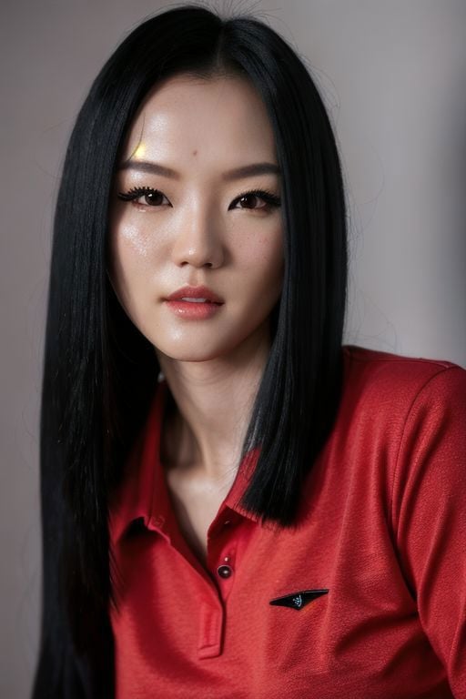 Jessie, (fair skin:1.2),face portrait, no makeup,high resolution, sexy, realistic, realism,sexy, (clothing:1.5), (red shirt:1.2), black bra visible though shirt,