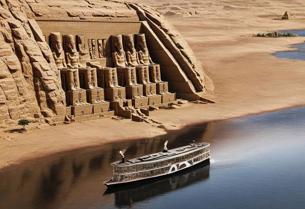 dr24karnak, scenery, nile, no humans, outdoors, abu simbel, view from side