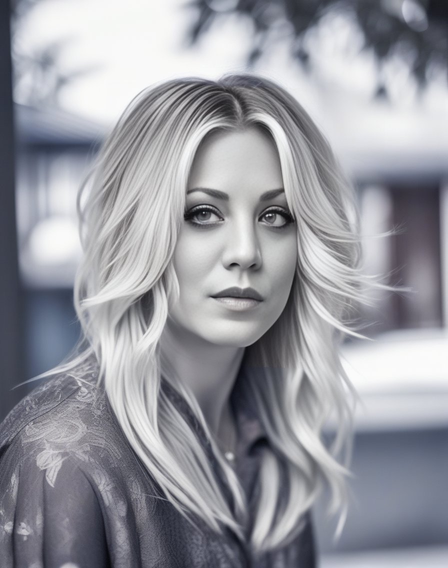 KaleyCuoco, photograph, intricate details, Groovy (Girl:1.1) , Count, Feminine Pose, Platinum hair styled as Layered cut, background is [Ski resort|Bay], Sketched, Ashcan School, film grain, Nikon Z9, macro lens, Elegant, contest winner, (art by Walter Crane:0.8) , <lora:KaleyCuocoSDXL:1>