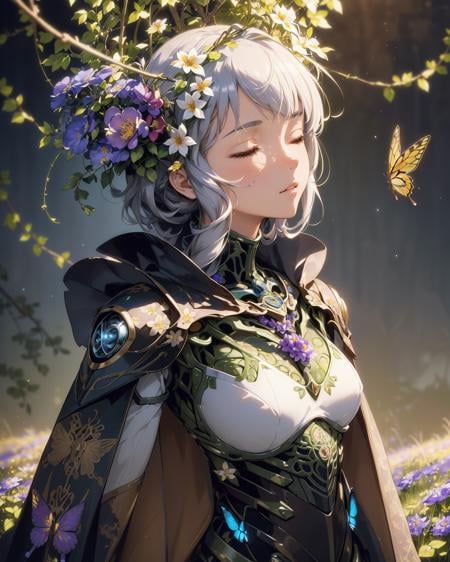 (1mechanical girl),  (closing eyes),  mechanical arms by User 123 on Tensor.Art