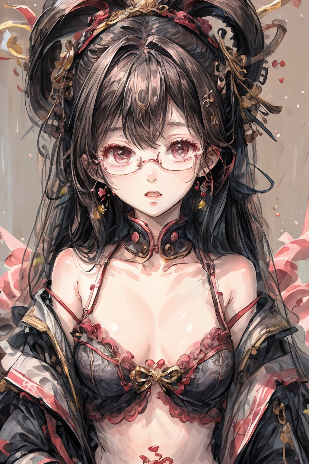  A girl, Glasses,presentbox,huaqiang,kawaiitech,eyeglasses, faxa