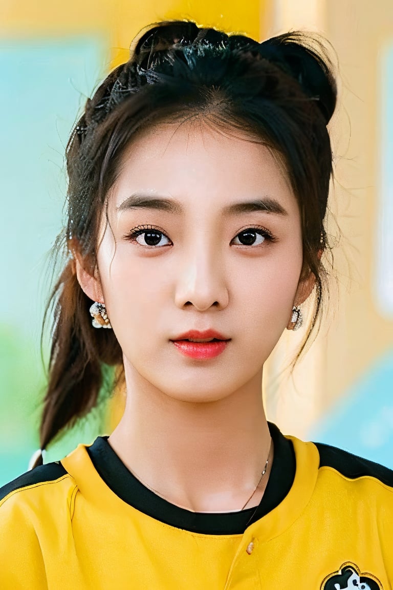 (Park Hye Min)1girl, Jersey, hair tied in one ponytail, slanted eyes,cwknt1kkk,dedek_emes