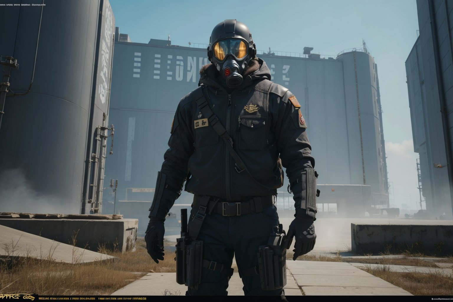  (Darkgiants:1.2),1huge monster,surrealism,Darkgiants,1girl,gas_mask,gun,hat,helmet,holding,holding_weapon,long_hair,mask,military,military_uniform,multiple_boys,realistic,science_fiction,uniform,weapon, sci-fi scene,future city,cyberpunk,masterpiece,best quality,unreal engine 5 rendering,movie light,movie lens,movie special effects,detailed details,HDR,UHD,8K,CG wallpaper