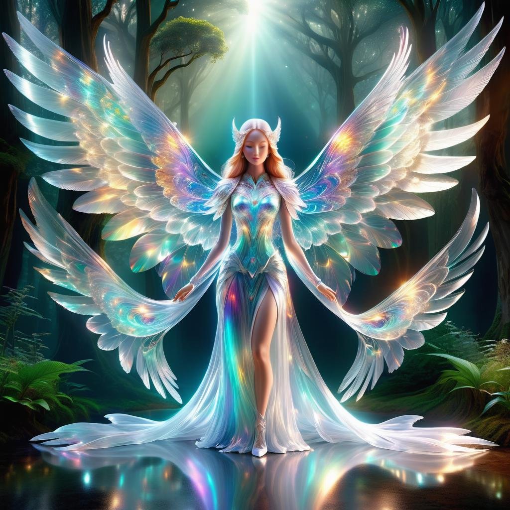 hyper detailed masterpiece, dynamic, awesome quality,DonMSp3ctr4lXL,transluscent pari, Ethereal and graceful beings,  beautiful winged women, nature and magic,  purity, enchantment, healing powers, benevolent, zestful,3d graphics <lora:DonMSp3ctr4lXL:1>