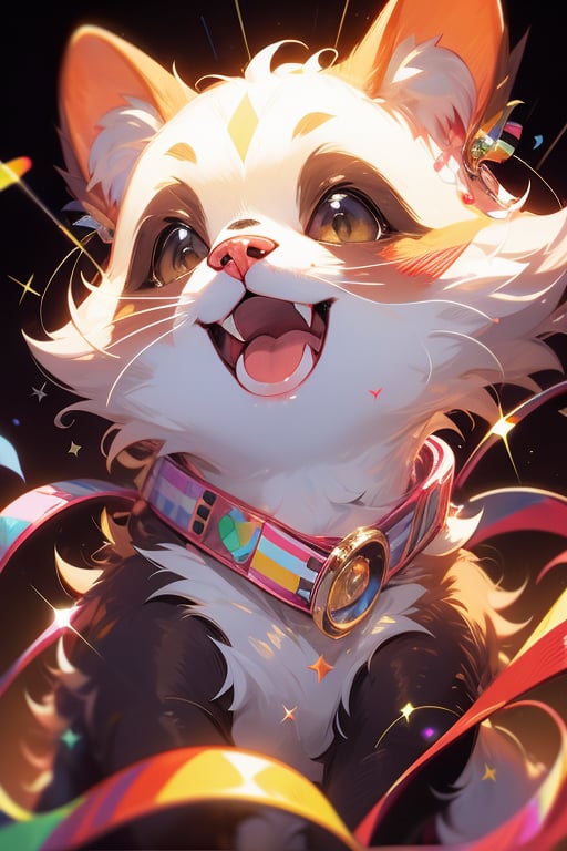 NyanCat,sparkle,white background,vicious,1girl,Panda, dog