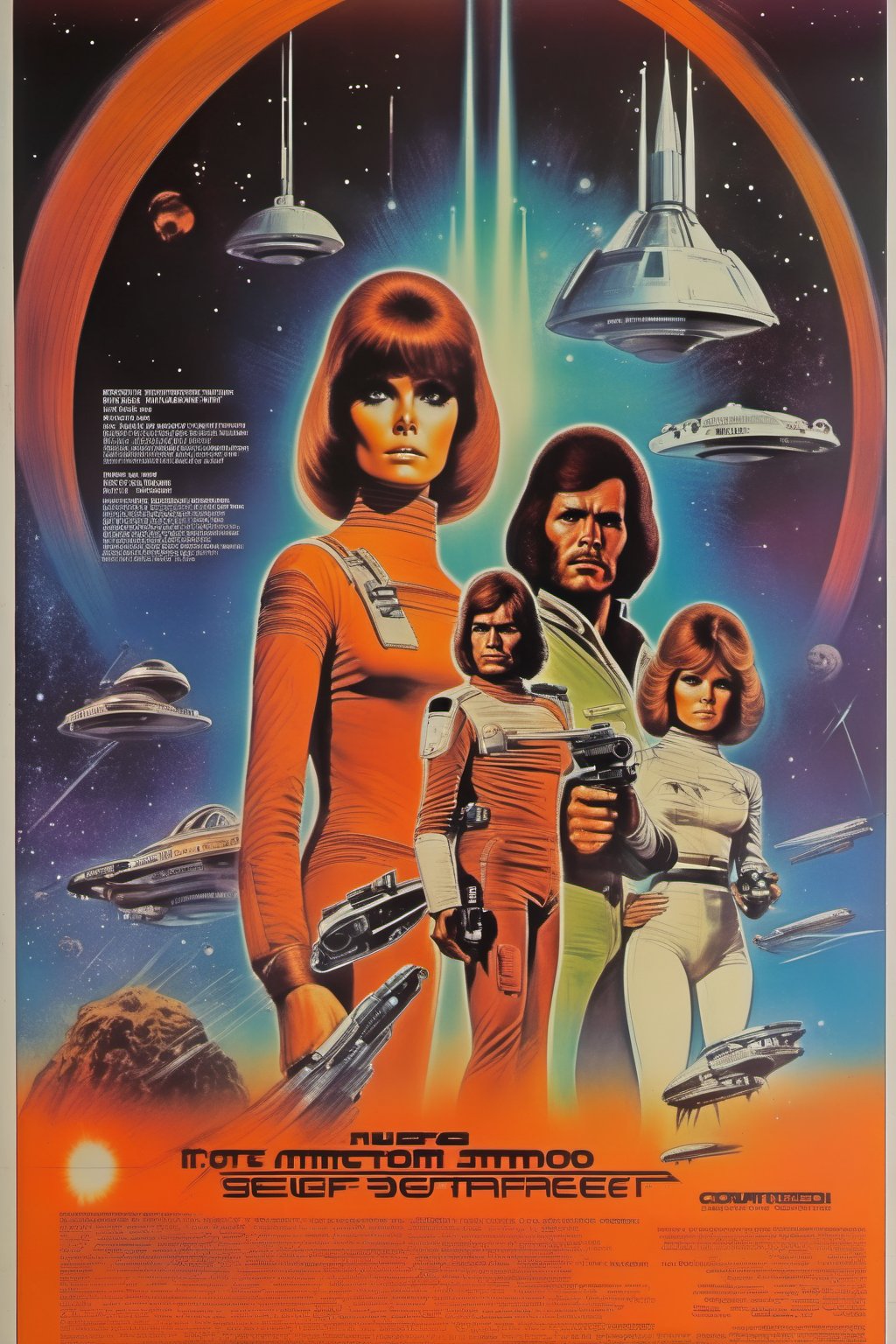 Movie Poster - a film poster of a American 70s sci fi film complete with credits