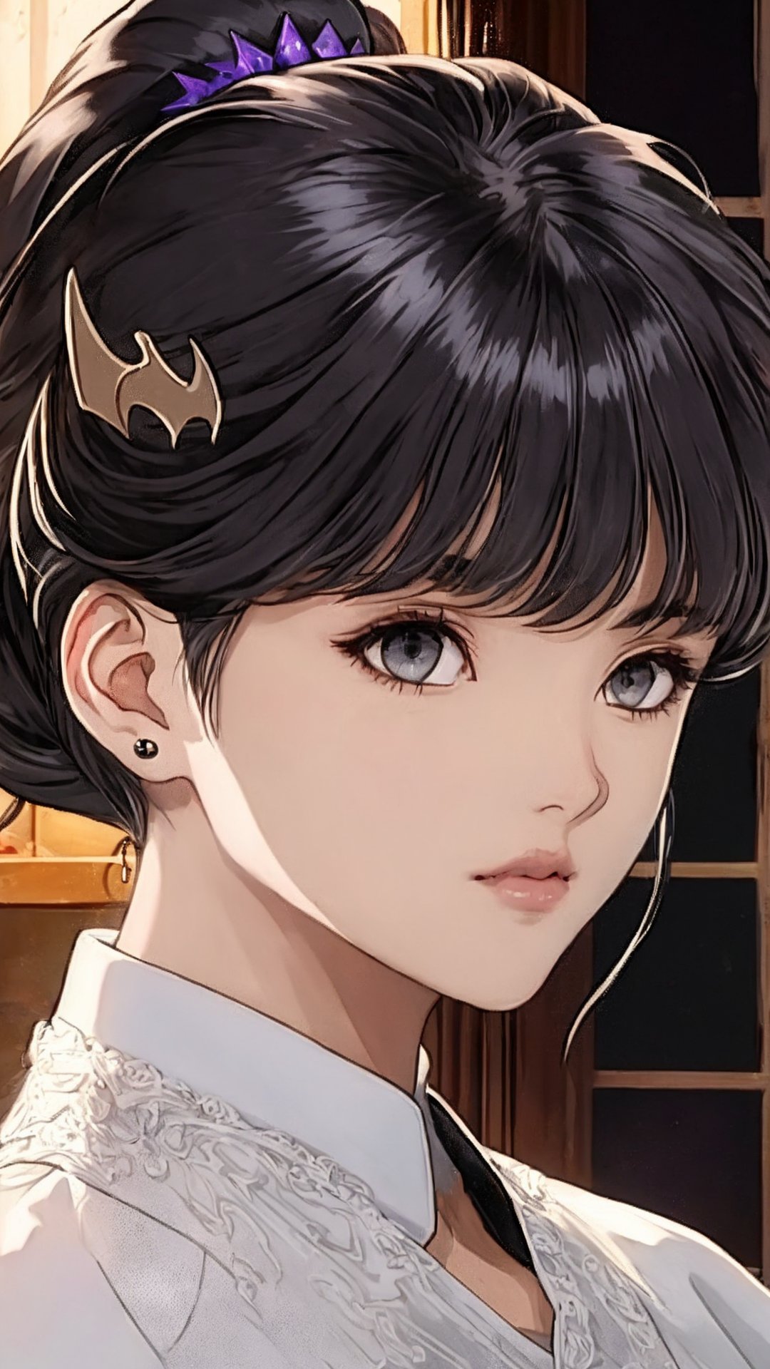 shadow lady,  grey eyes,  bangs by junkai wang on Tensor.Art