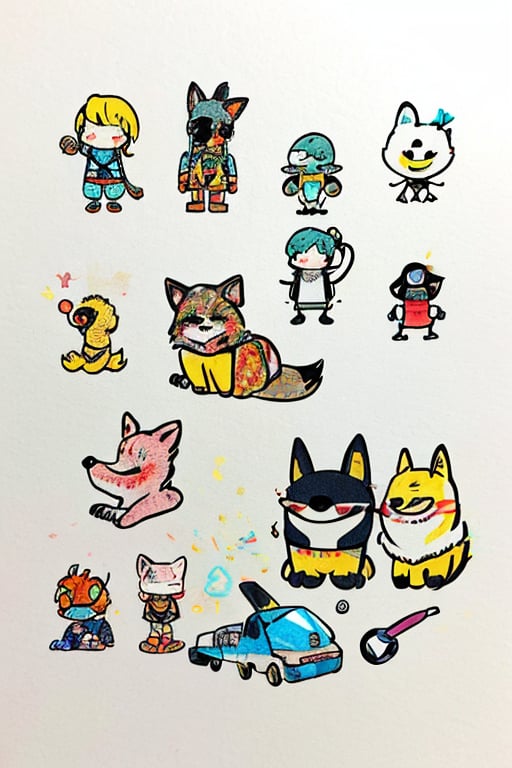 (Glowing), finely_detailed_face, fine details, tattoos sketches, little prince, bichon frise, dogs, fox, wolf, monsters, human, girl, boy, objects,reality,
/imagine prompt:Tiny cute hand drawn original characters, Sticker, Cute, Cool Colors, Disney Pixar, Contour, Vector, White Background, Detailed tattoo 

/imagine prompt:Tiny cute hand drawn original characters, Sticker, Cheerful, Tertiary Color, Kawaii, Contour, Vector, White Background, Detailed

/imagine prompt:Tiny cute hand drawn original characters, Sticker, Cute, Dark, Concept Art, Contour, Vector, White Background, Detailed

/imagine prompt:Tiny cute hand drawn original characters, Sticker, Adorable, Secondary Color, art toy style, Contour, Vector, White Background, Detailed

/imagine prompt:Tiny cute hand drawn original characters, Sticker, Cute, Bright Colors, Pencil Drawn, Contour, Vector, White Background, Detailed

/imagine prompt:Tiny cute hand drawn original characters, Sticker, Adorable, Cool Colors, Art brut style, Contour, Vector, White Background, Detailed

/imagine prompt:Tiny cute hand drawn original characters, Sticker, Adorable, Secondary Color, kinetic art style, Contour, Vector, White Background, Detailed

/imagine prompt:Tiny cute hand drawn original characters, Sticker, Happy, Holographic, Pencil Drawn, Contour, Vector, White Background, Detailed

/imagine prompt:Tiny cute hand drawn original characters, Sticker, Content, Bright Colors, Rough Charcoal, Contour, Vector, White Background, Detailed

/imagine prompt:Tiny cute hand drawn original characters, Sticker, Cheerful, Earthy, Retro, Contour, Vector, White Background, Detailed,Cutetoo,(best quality,Sexy_attire ,WOOHEE,modelshoot style,miniwool,3D