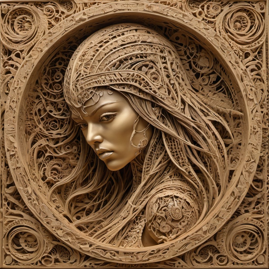 1girl, "frozen motion", macabre but extremely stunning, intricate details, masterpiece, best quality, fine filigree, looking at viewer, polynesian, sand art, sfw