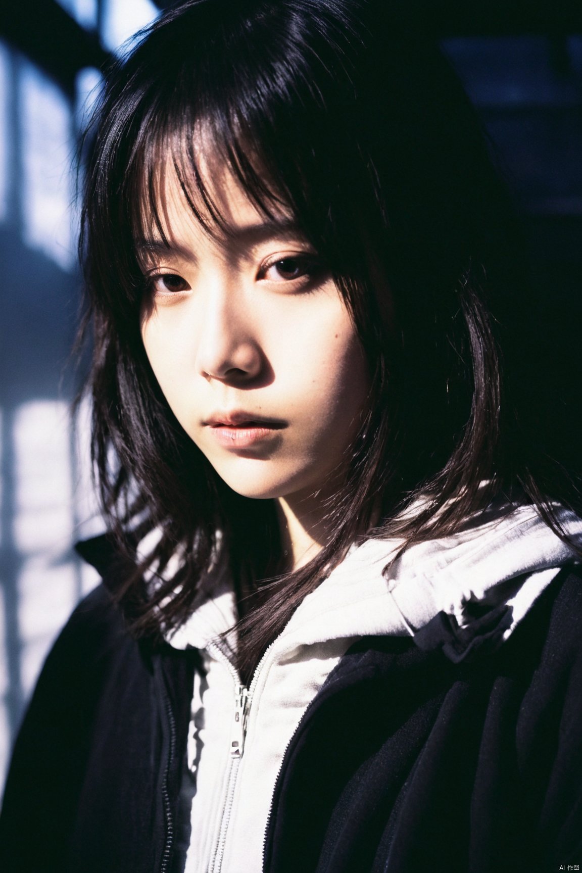 a girl close up,  chinese girl,  tyndall effect by minus on Tensor.Art