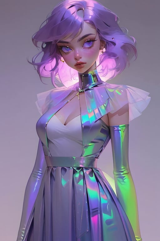 hologram skirt,portrait,(dress hologram:1.2), bioluminescent liquid,

post-Impressionist,Detailedface

1girl, solo, breasts, simple background, gloves, dress, cleavage, pink hair, purple hair, elbow gloves, medium hair, white dress, purple background, v arms, purple theme, chromatic, chromatic hair,chromatic dress,chromatic gloves,