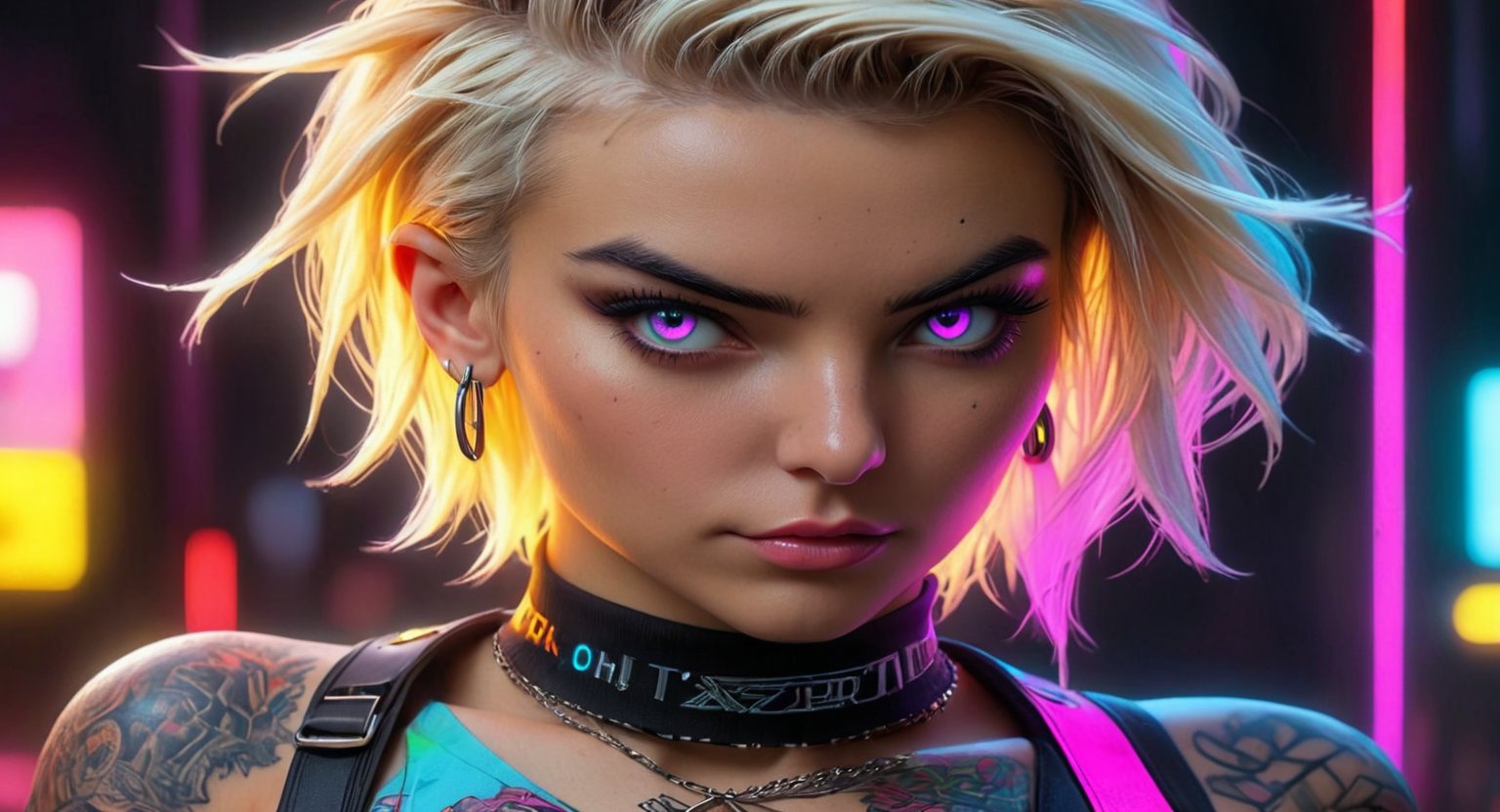 woman with blonde hair,  upper body image,  serious face by BooAImagery on Tensor.Art