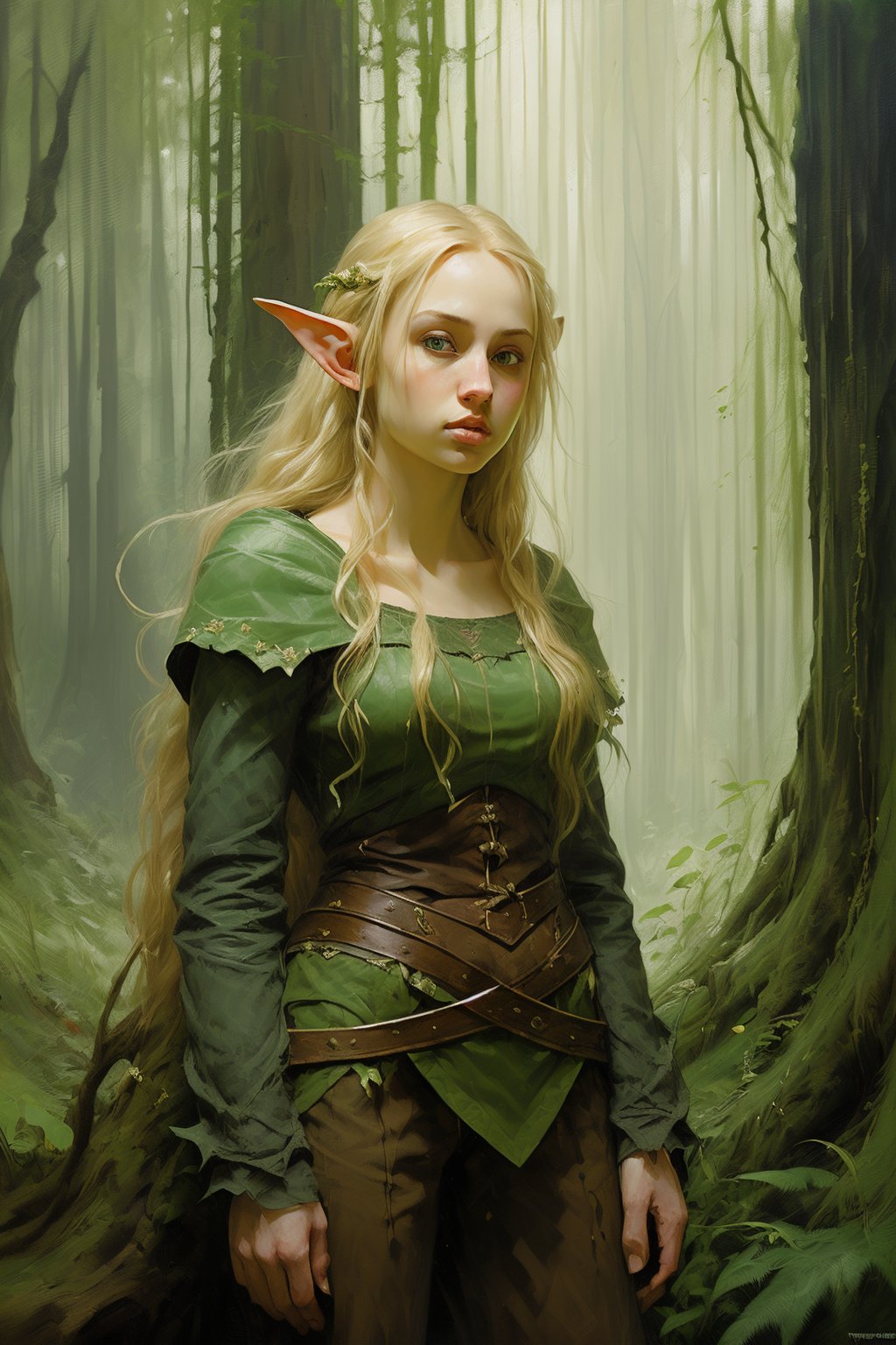 masterpiece,  best quality,  one young cute woman elf by Konan on Tensor.Art
