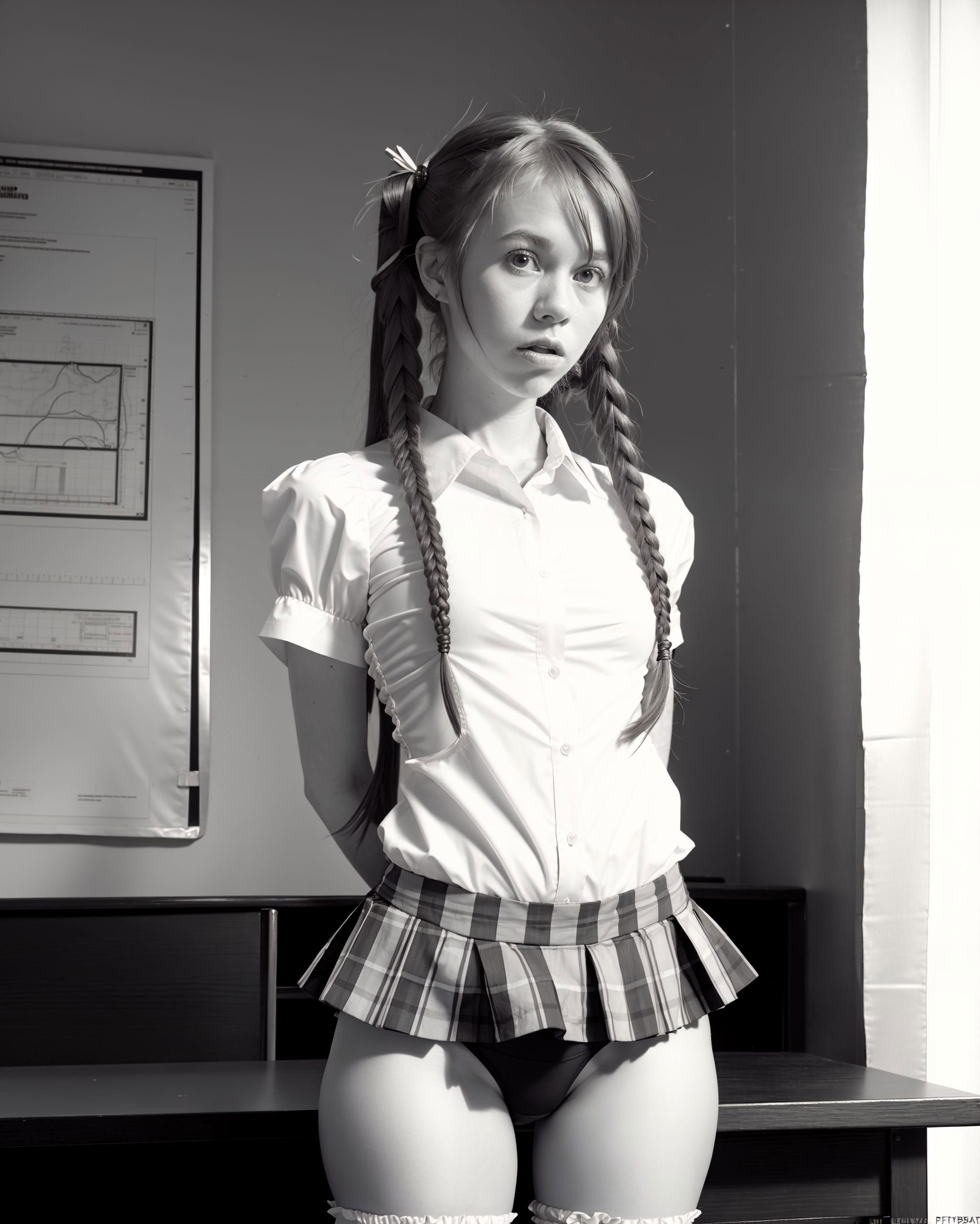 D011yLittle standing,  blouse,  pigtails by ManOfCulture on Tensor.Art